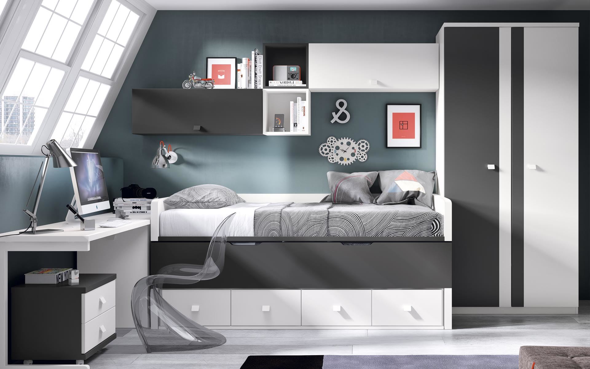 Ambiente de dormitorio juvenil