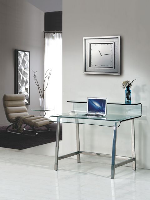 Mesa de escritorio cristal, medidas 110 x 90 x 56 cm