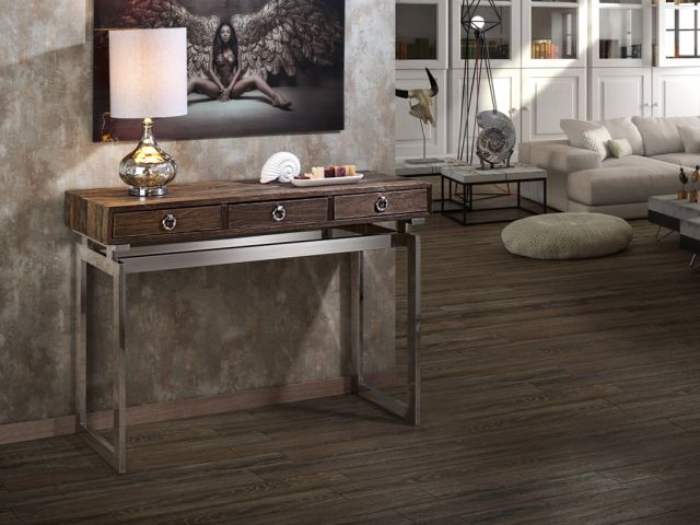 Consola madera y acero inoxidable 120 x 85 x 40 cm