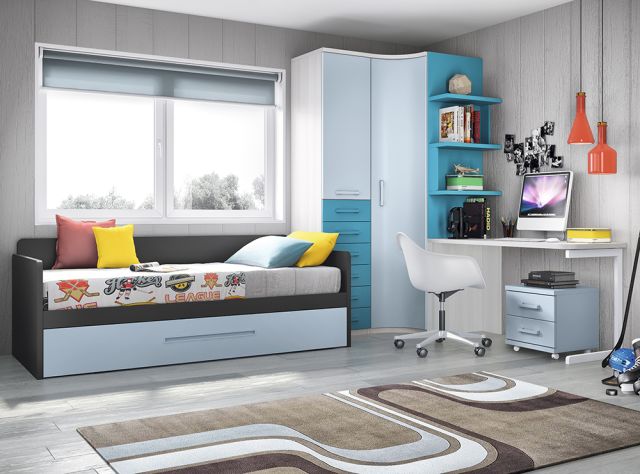 Dormitorio juvenil cama nido