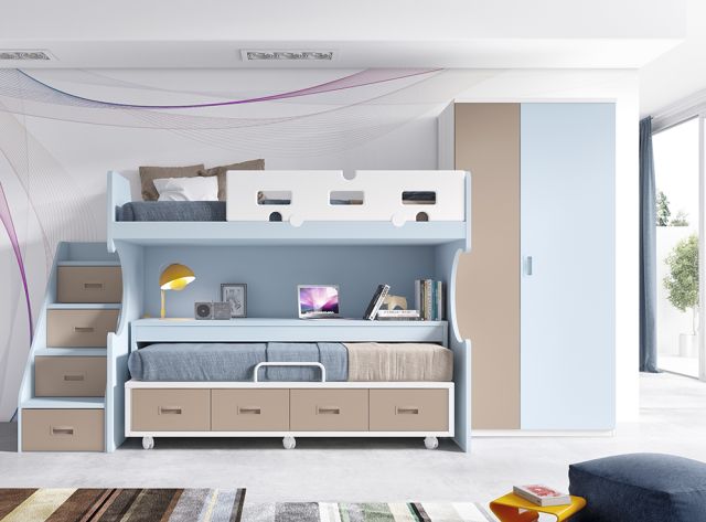 Dormitorio juvenil cama litera