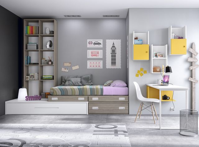 Dormitorio juvenil cama block