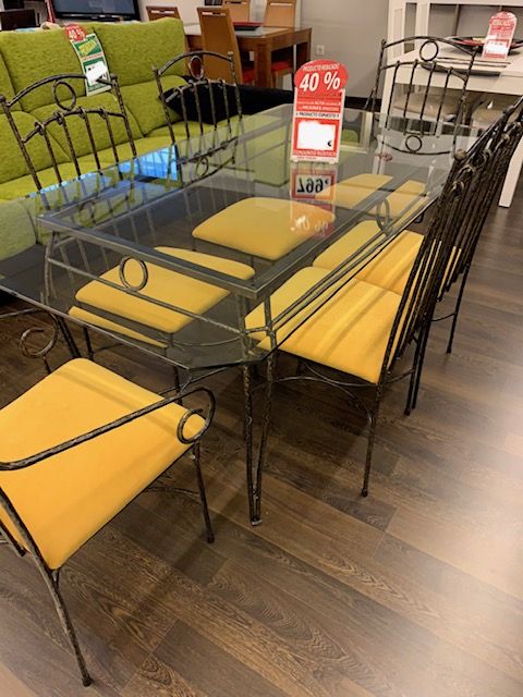 Conjunto forja mesa y sillas