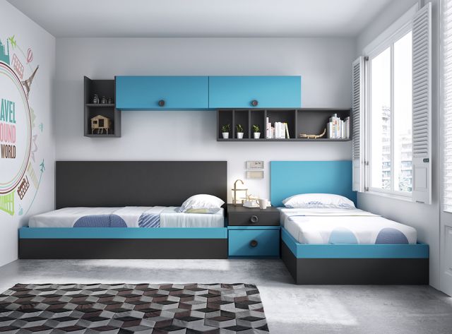Dormitorio juvenil cama con canapé